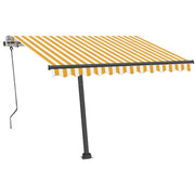 VidaXL Luifel vrijstaand handmatig uittrekbaar 350x250 cm geel en wit - afbeelding 3