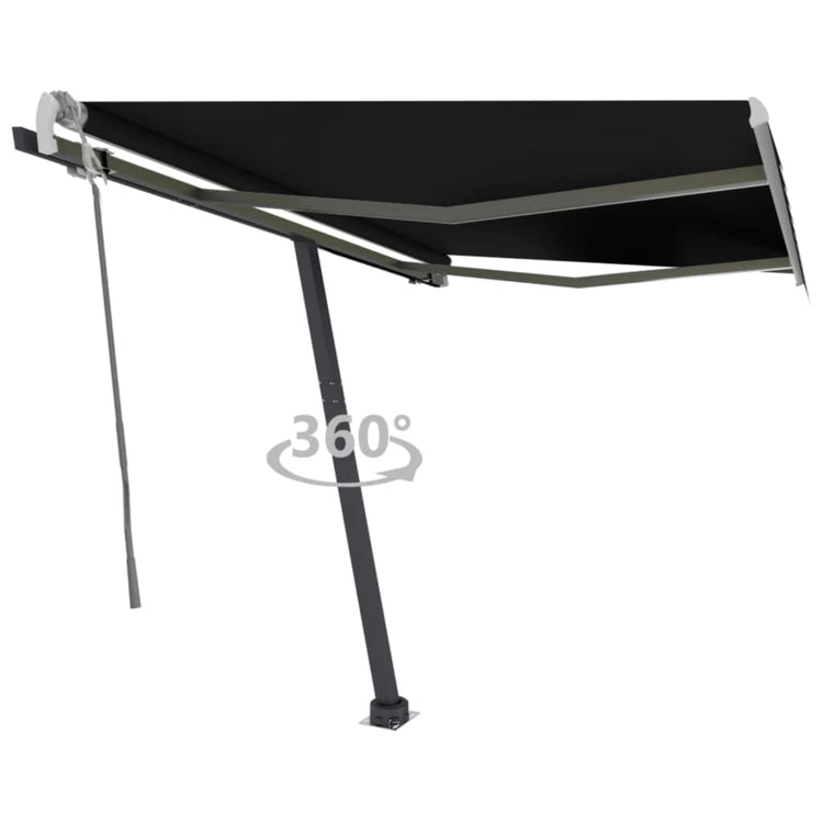 VidaXL Luifel vrijstaand handmatig uittrekbaar 350x250 cm antraciet