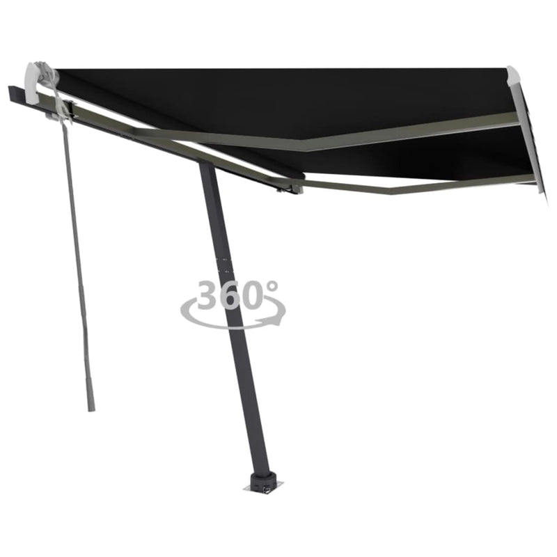 VidaXL Luifel vrijstaand handmatig uittrekbaar 350x250 cm antraciet