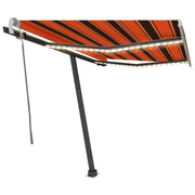 VidaXL Luifel handmatig uittrekbaar met LED 350x250 cm oranje en bruin - afbeelding 2