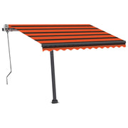 VidaXL Luifel handmatig uittrekbaar met LED 350x250 cm oranje en bruin - afbeelding 3