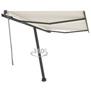 VidaXL Luifel automatisch met LED en windsensor 350x250 cm crèmekleur - afbeelding 1