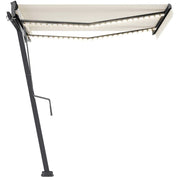 VidaXL Luifel automatisch met LED en windsensor 350x250 cm crèmekleur - afbeelding 2