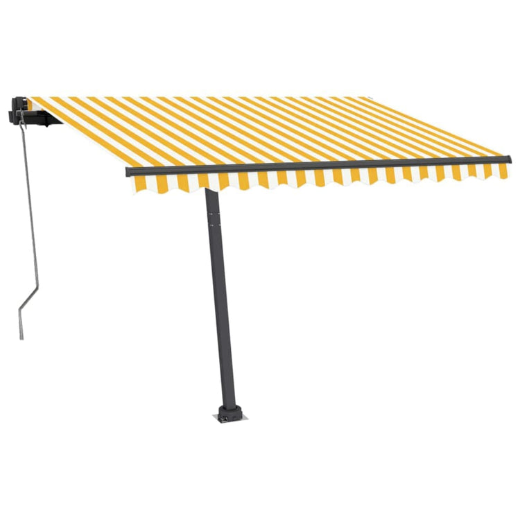 VidaXL Luifel automatisch met LED en windsensor 350x250 cm geel en wit