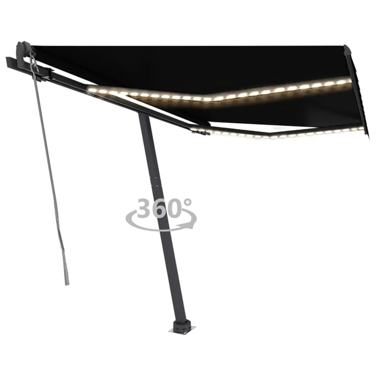 VidaXL Luifel automatisch met LED en windsensor 350x250 cm antraciet
