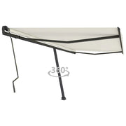 VidaXL Luifel vrijstaand handmatig uittrekbaar 400x300 cm crèmekleurig - afbeelding 1