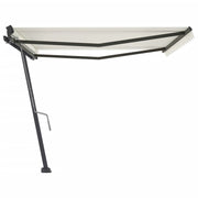 VidaXL Luifel vrijstaand handmatig uittrekbaar 400x300 cm crèmekleurig - afbeelding 2