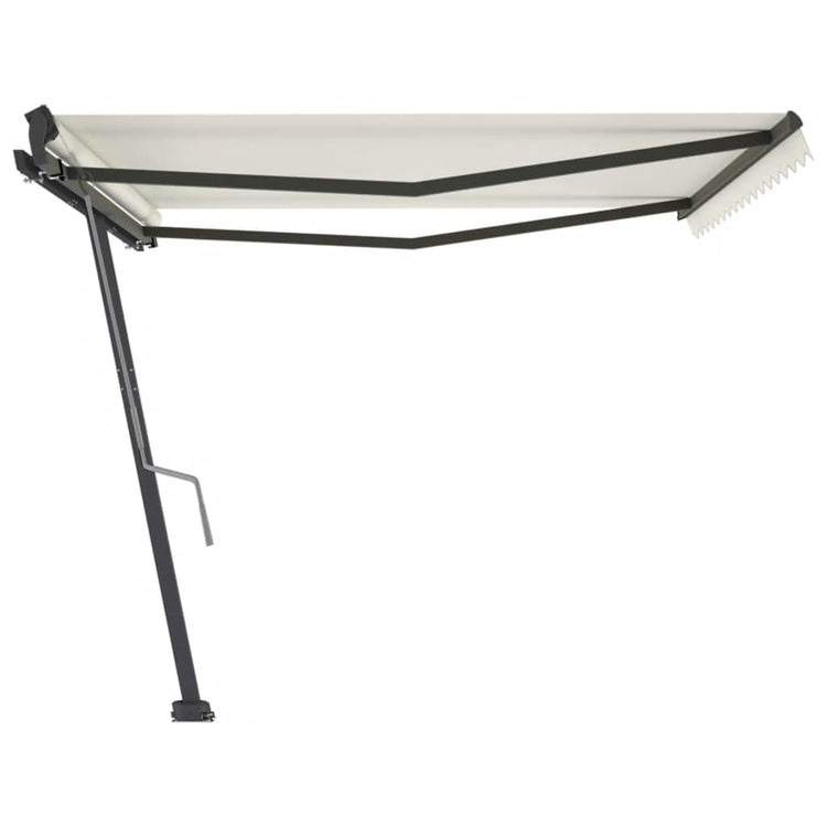 VidaXL Luifel vrijstaand handmatig uittrekbaar 400x300 cm crèmekleurig