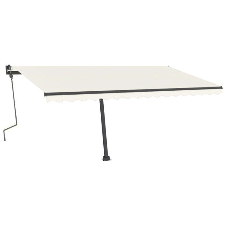 VidaXL Luifel vrijstaand handmatig uittrekbaar 400x300 cm crèmekleurig