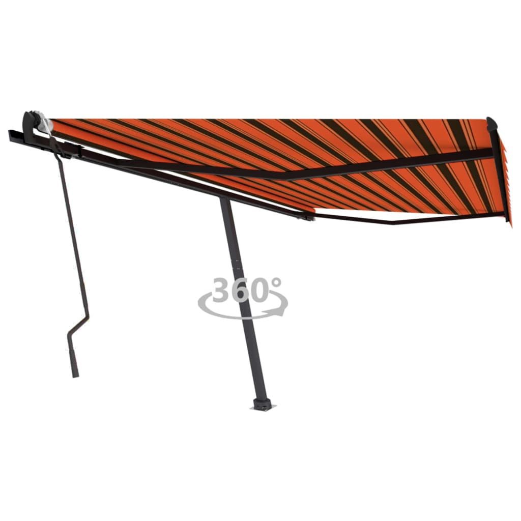 VidaXL Luifel vrijstaand handmatig uittrekbaar 400x300 cm oranje bruin