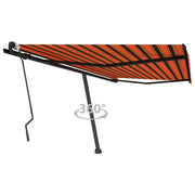 VidaXL Luifel vrijstaand handmatig uittrekbaar 400x300 cm oranje bruin - afbeelding 1