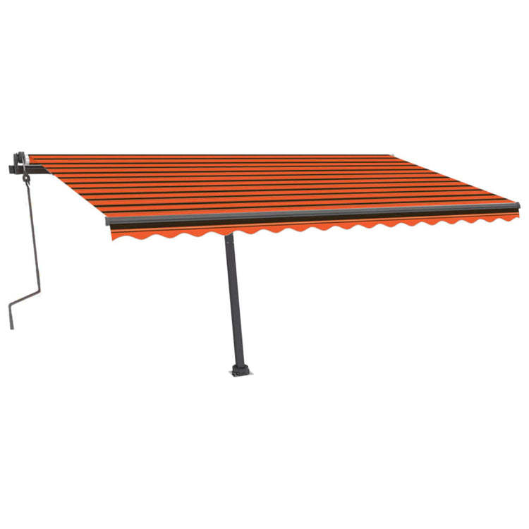 VidaXL Luifel vrijstaand handmatig uittrekbaar 400x300 cm oranje bruin
