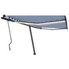 VidaXL Luifel handmatig uittrekbaar met LED 400x300 cm blauw en wit