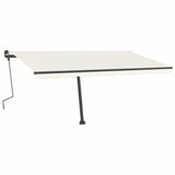 VidaXL Luifel handmatig uittrekbaar met LED 400x300 cm crèmekleurig - afbeelding 3