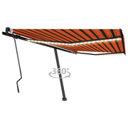 VidaXL Luifel handmatig uittrekbaar met LED 400x300 cm oranje en bruin - afbeelding 1