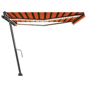 VidaXL Luifel handmatig uittrekbaar met LED 400x300 cm oranje en bruin - afbeelding 2