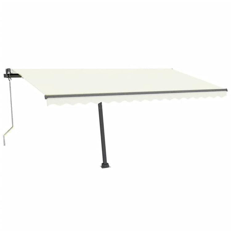 VidaXL Luifel automatisch met LED en windsensor 400x300 cm crèmekleur