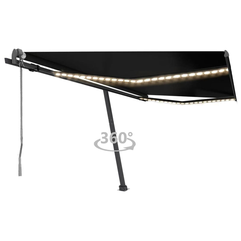 VidaXL Luifel automatisch met LED en windsensor 400x300 cm antraciet