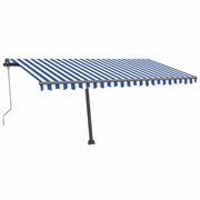 VidaXL Luifel vrijstaand automatisch 450x300 cm blauw en wit - afbeelding 2
