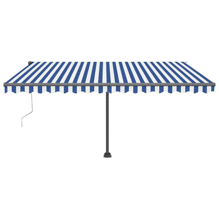VidaXL Luifel vrijstaand automatisch 450x300 cm blauw en wit