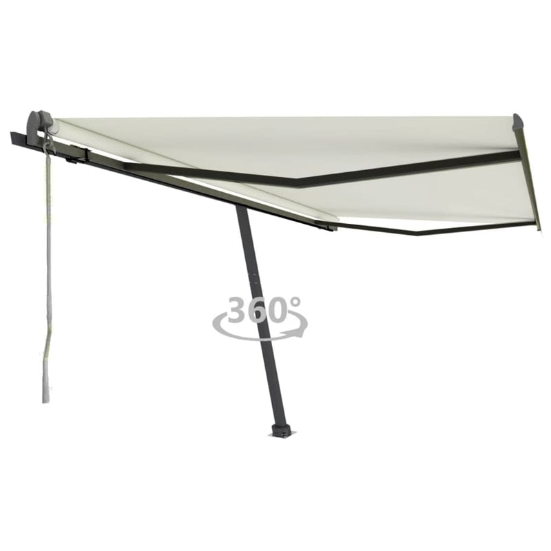VidaXL Luifel vrijstaand automatisch 450x300 cm crèmekleurig