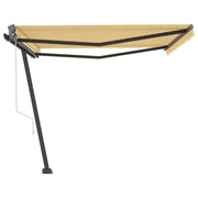 VidaXL Luifel vrijstaand automatisch 450x300 cm geel en wit - afbeelding 2