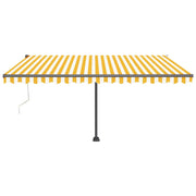 VidaXL Luifel vrijstaand automatisch 450x300 cm geel en wit - afbeelding 3