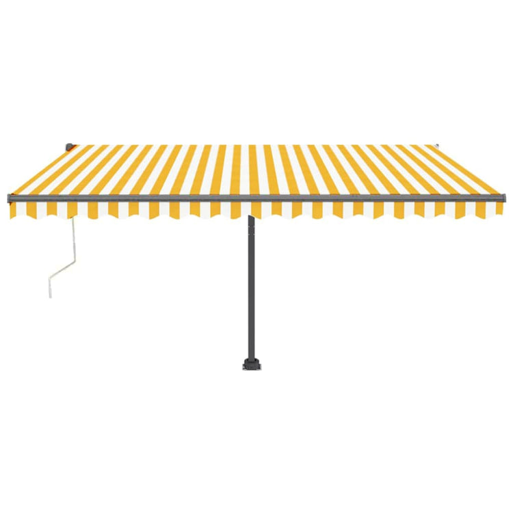 VidaXL Luifel vrijstaand automatisch 450x300 cm geel en wit