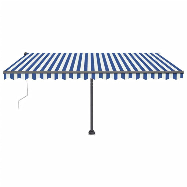 VidaXL Luifel automatisch met LED en windsensor 450x300 cm blauw wit