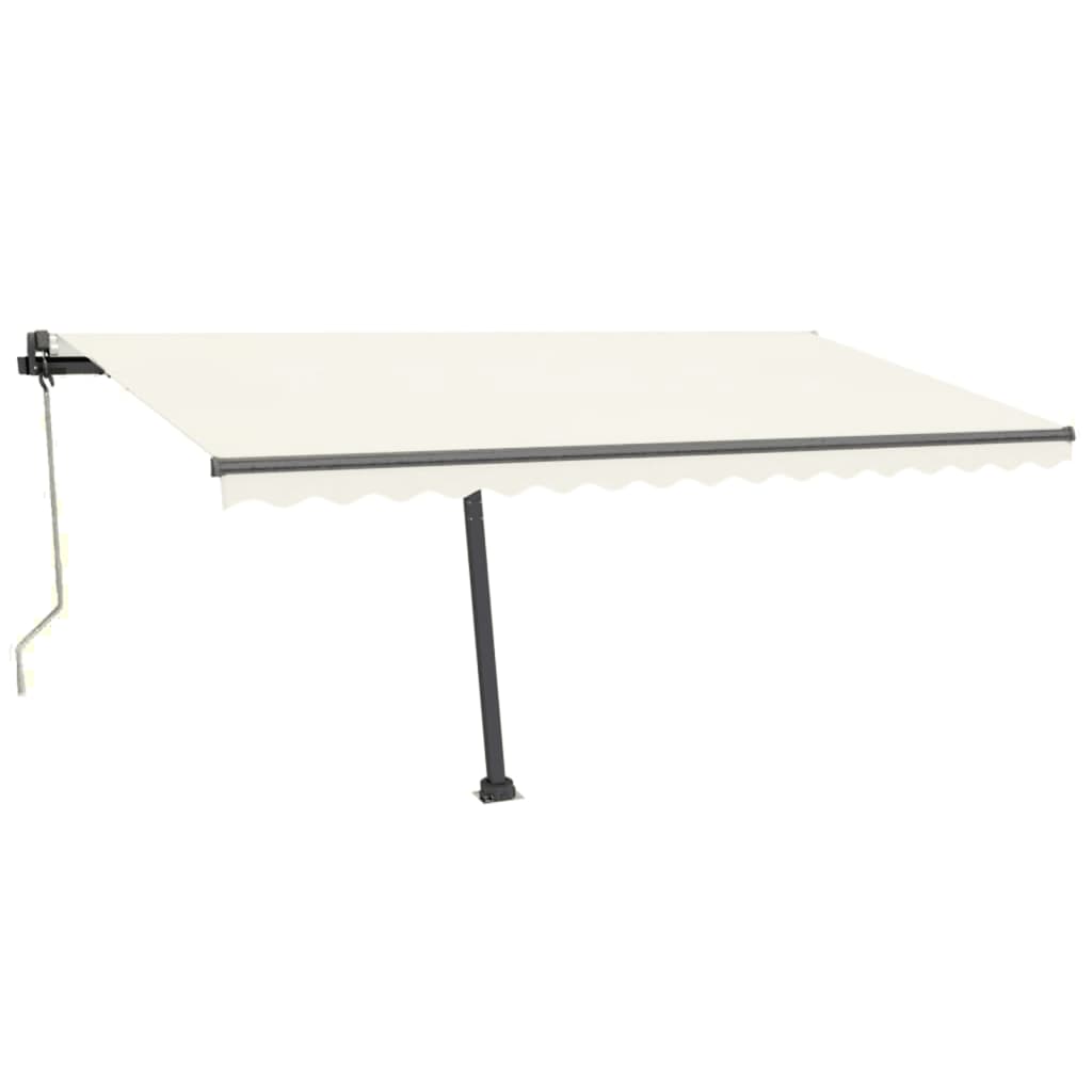 VidaXL Luifel automatisch met LED en windsensor 450x300 cm crèmekleur