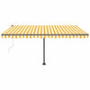 VidaXL Luifel automatisch met LED en windsensor 450x300 cm geel en wit