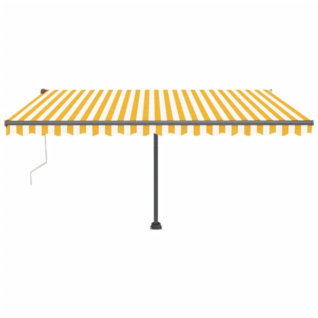 VidaXL Luifel automatisch met LED en windsensor 450x300 cm geel en wit
