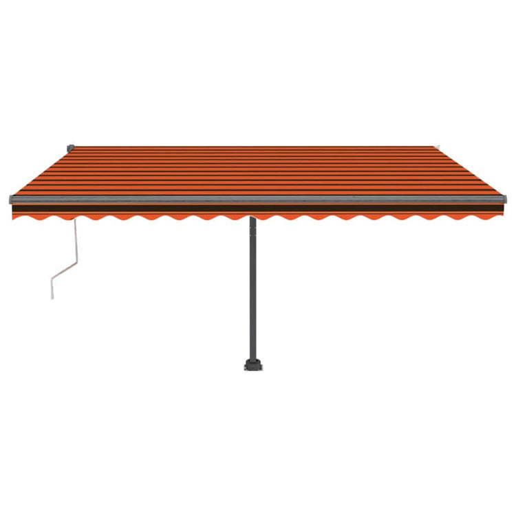 VidaXL Luifel automatisch met LED windsensor 450x300 cm oranje bruin