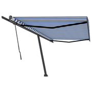 VidaXL Luifel vrijstaand handmatig uittrekbaar 500x300 cm blauw en wit - afbeelding 2