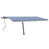 VidaXL Luifel vrijstaand handmatig uittrekbaar 500x300 cm blauw en wit