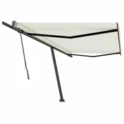 VidaXL Luifel vrijstaand handmatig uittrekbaar 500x300 cm crèmekleurig - afbeelding 2