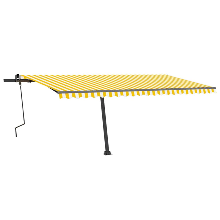 VidaXL Luifel vrijstaand handmatig uittrekbaar 500x300 cm geel en wit