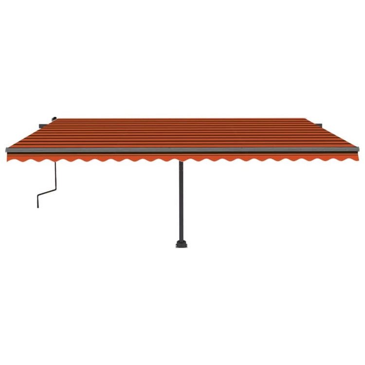 VidaXL Luifel vrijstaand handmatig uittrekbaar 500x300 cm oranje bruin