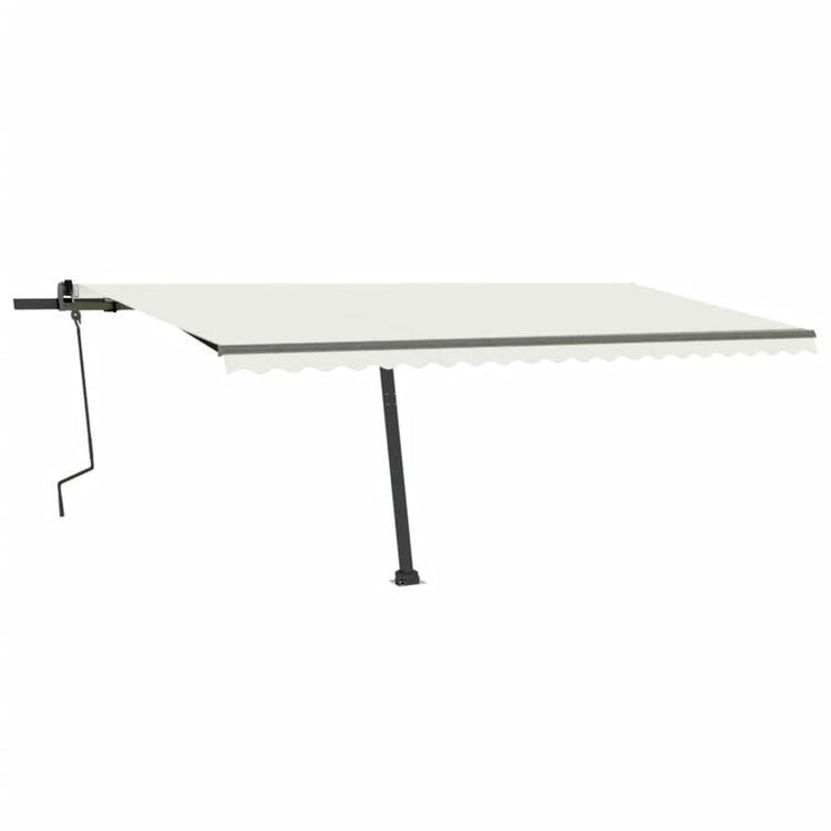 VidaXL Luifel handmatig uittrekbaar met LED 500x300 cm crèmekleurig
