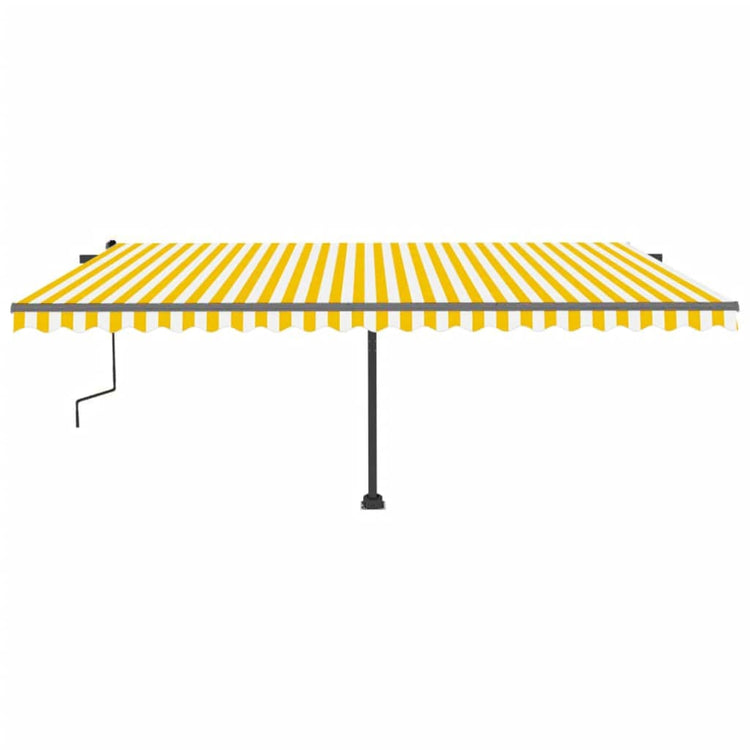 VidaXL Luifel handmatig uittrekbaar met LED 500x300 cm geel en wit