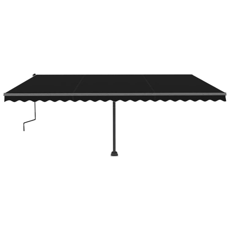 VidaXL Luifel handmatig uittrekbaar met LED 500x300 cm antracietkleur