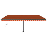 VidaXL Luifel handmatig uittrekbaar met LED 500x300 cm oranje en bruin - afbeelding 3