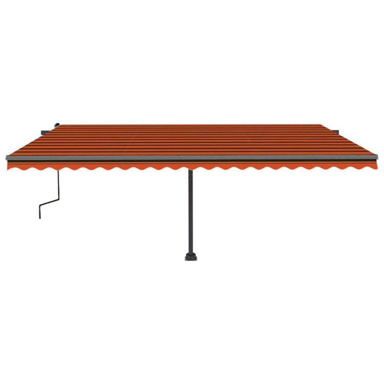 VidaXL Luifel handmatig uittrekbaar met LED 500x300 cm oranje en bruin