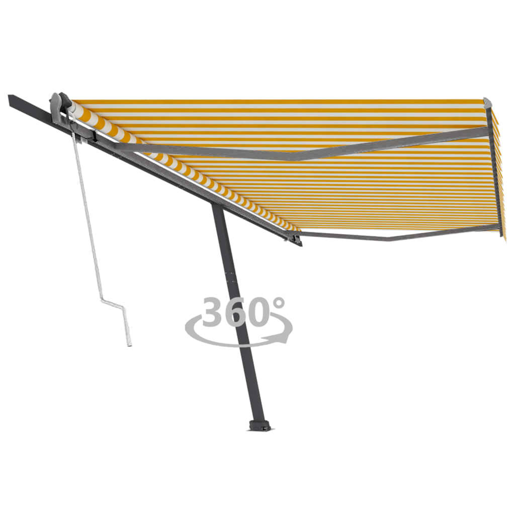 VidaXL Luifel vrijstaand automatisch 500x300 cm geel en wit