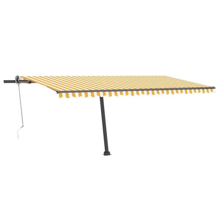 VidaXL Luifel vrijstaand automatisch 500x300 cm geel en wit