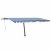 VidaXL Luifel automatisch met LED en windsensor 500x300 cm blauw wit