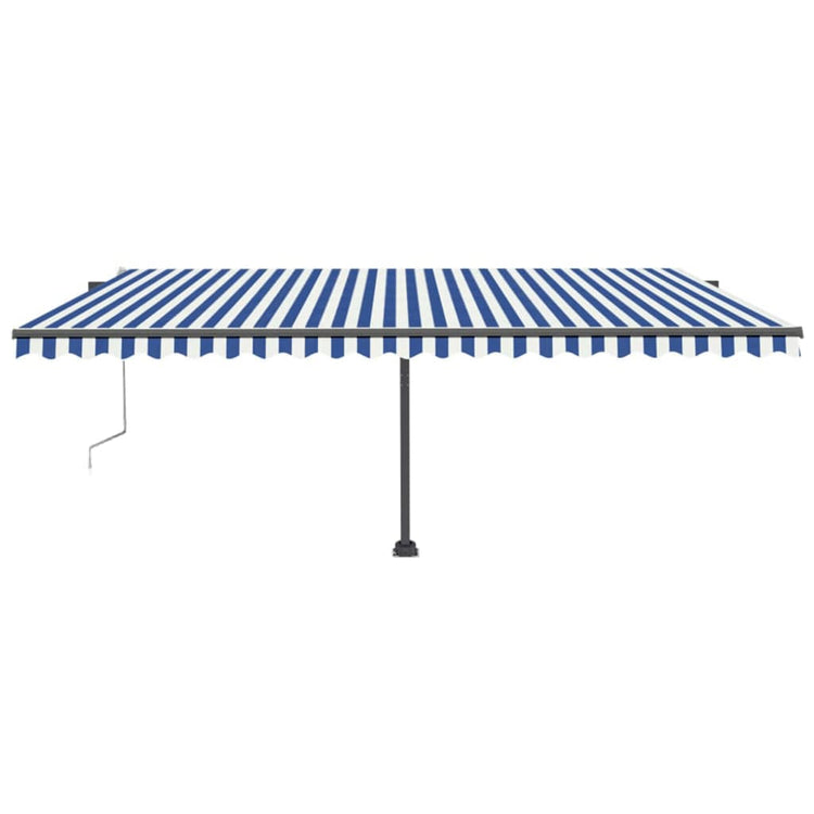 VidaXL Luifel automatisch met LED en windsensor 500x300 cm blauw wit