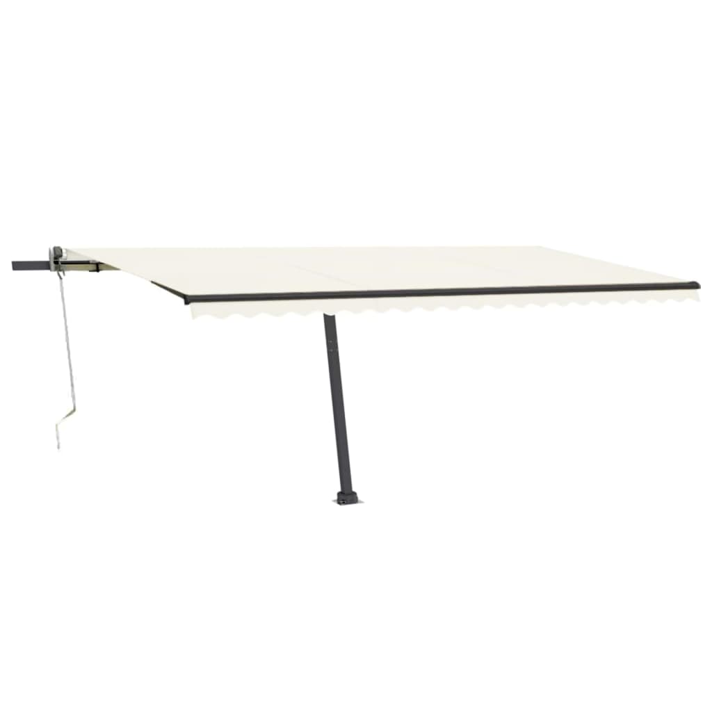VidaXL Luifel automatisch met LED en windsensor 500x300 cm crèmekleur