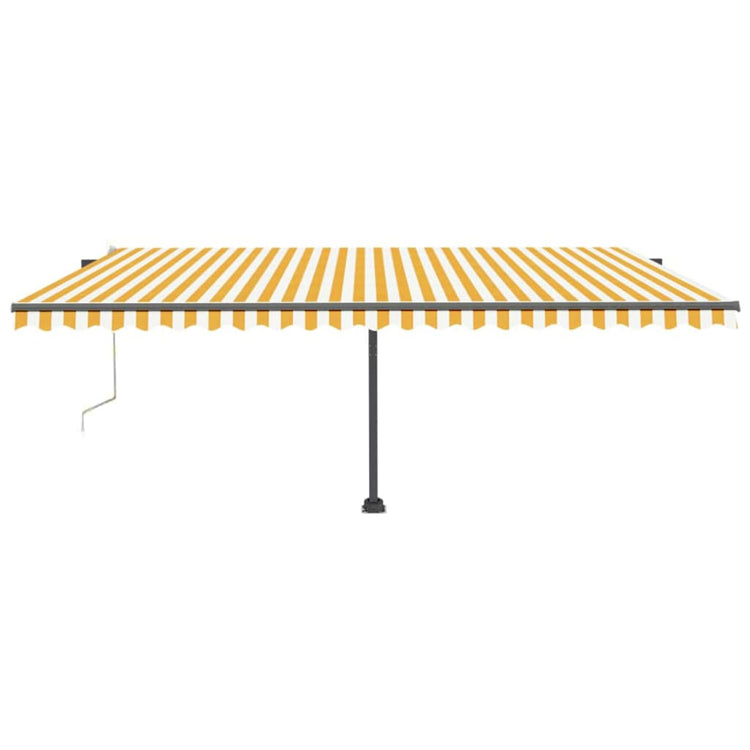 VidaXL Luifel automatisch met LED en windsensor 500x300 cm geel en wit