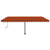 VidaXL Luifel automatisch met LED windsensor 500x300 cm oranje bruin